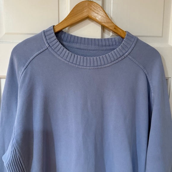 Aerie Oversized Sweatshirt Small Petite Light Blue Cotton Blend Small Petite - Picture 2 of 7